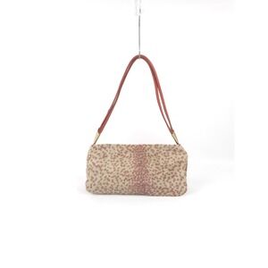 Vintage BOTTEGA ITALIANA Pink Cream Animal Print Calf Hair Handbag